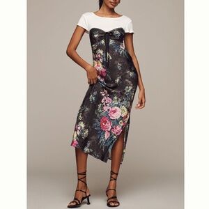 Anthropologie Twofer Floral Midi Slip Dress, NEW